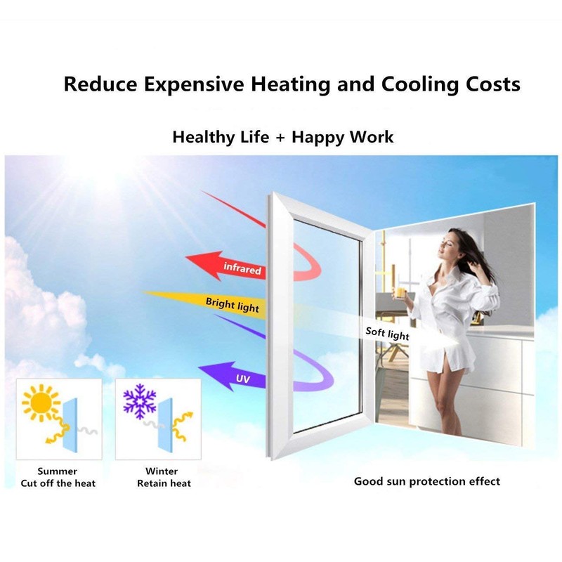 Reflective Window Film Cling Mirror One Way Privacy Window Tint