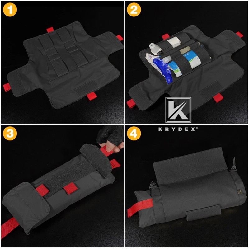 KRYDEX Tactical Roll Up IFAK Drop Pouch Medical EMT First
