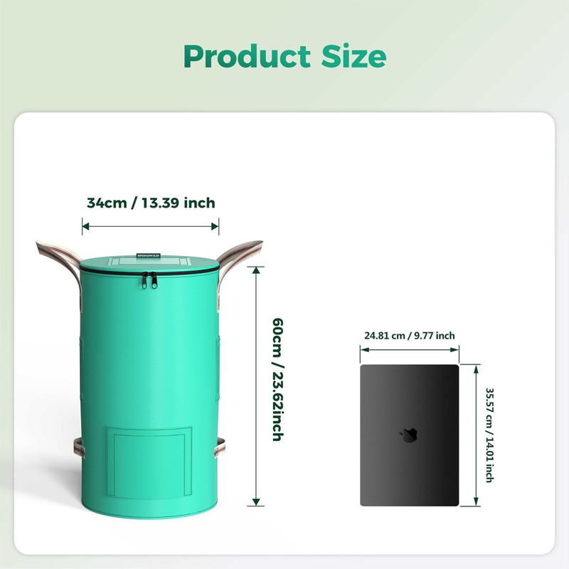 SPONDWILD Reusable Garden Yard Waste Bag – 14.39Gallon Breathable Thickened