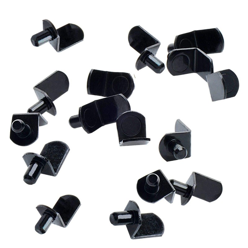 Desunia 1/4" Bracket Style Cabinet Shelf Support Pegs | Black