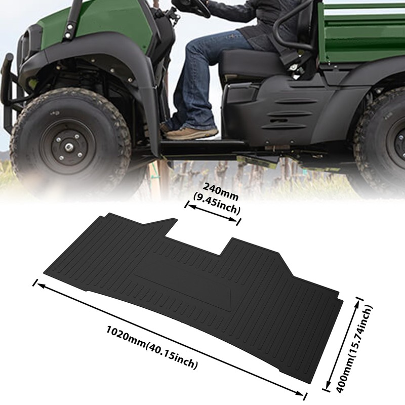 SAUTVS TPE Floor Mat for Kawasaki Mule, Rubber Front Row