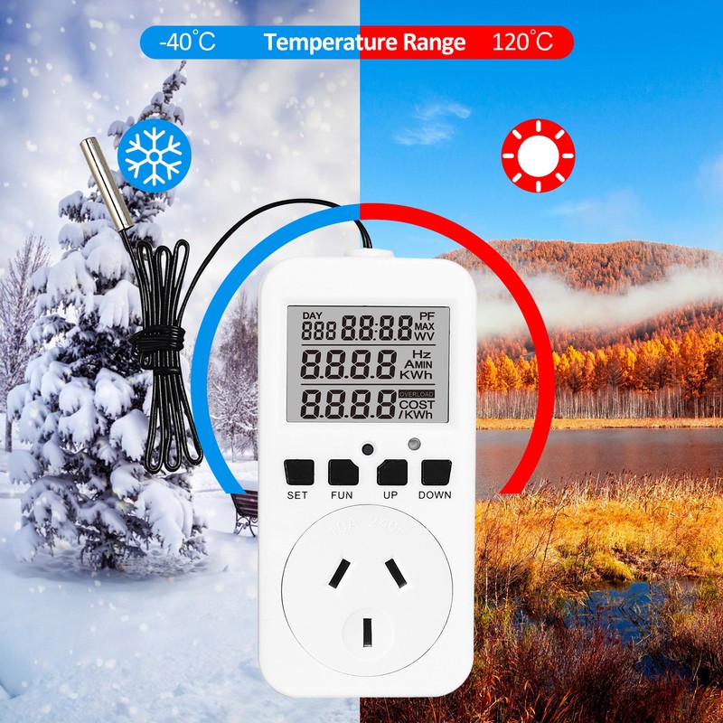 Digital Thermostat Plug Socket Reptile Temperature Controller Outlet Plug 240V