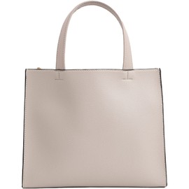 MALTA Tote Bag, Small, With Hidden IC Card Pocket on the Bottom, Mini Tote Bag, Handbag, Simple, Pass Case, Compact, Lightweight, Bag, Men's, Women's, Greige