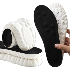 Arch Support Massage Insole Soft and Comfortable Sports Shock Absorption Sweat Absorption Odor Resistant Insoles for Men and Women (Black, 41-42 (265mm)