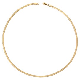 LEGENTLISUR Dainty Snake Chain for Women Stainless Steel Necklace 2.6mm/3.3mm Flat Snake Chain Necklace Minimalist Jewelry Gifts(0.4cm)