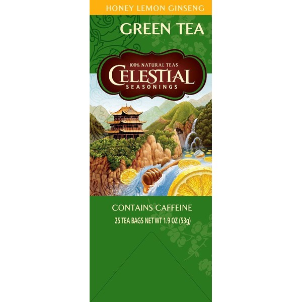 Celestial Seasonings Green Tea, Authentic, Contains Caffeine, 25 Tea Bags (Pack of 6)