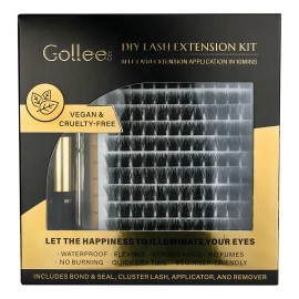 Kit De Extensión De Pestañas Diy Gollee 9 A 16 Mm Color Negro Largo 9 Mm Tipo De Curvatura D04