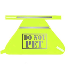 Do Not Pet High Visability Hi Vis Neon Yellow Relective Safety Dog Vest for Night - Aggressive/Bites Dog Alert (Medium)