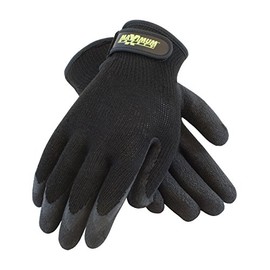 Maximum Safety 39-C1375/L Seamless Knit Cotton/Polyester Glove with Latex Coated Crinkle Grip on Palm and Fingers, Hook and Loop Closure