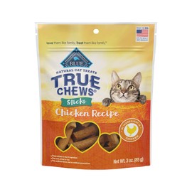 Blue Buffalo True Chews Sticks Natural Cat Treats, Chicken Recipe, Meaty & Savory Treats Made in The USA, 3-oz. Bag