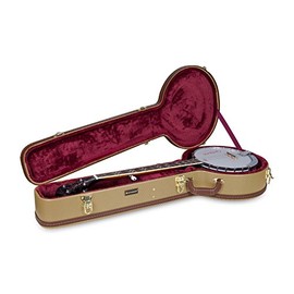 Crossrock Deluxe Wood Hard Case for 5 String Resonator Banjo, Vinyl Tweed (CRW620BJTW)