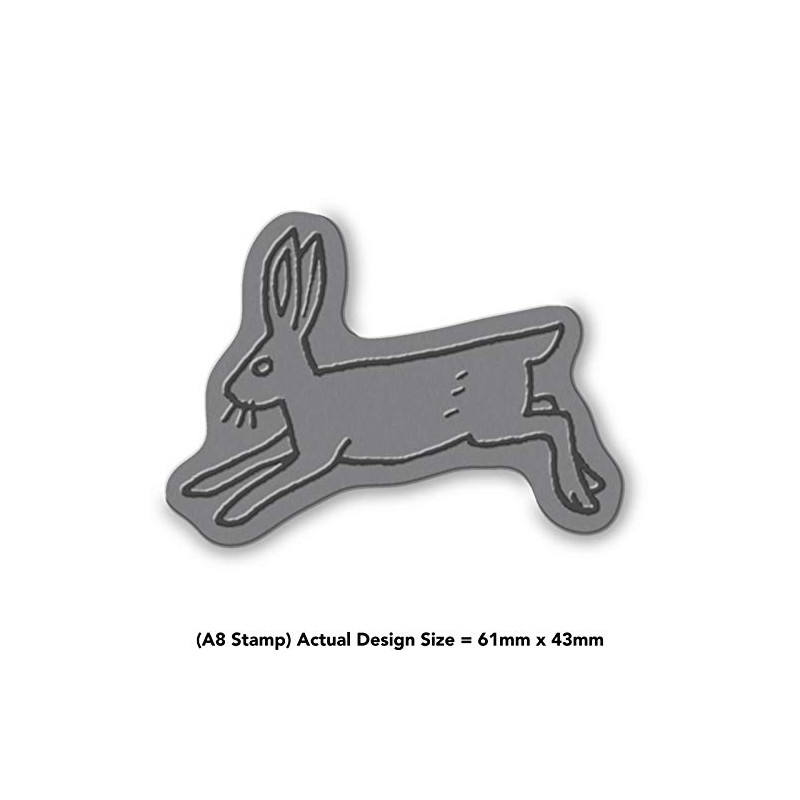 'Running Hare' Rubber Stamp - Unmounted Design for Crafting &