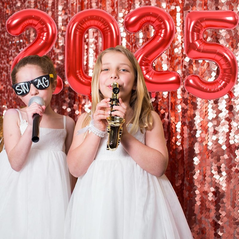 TONIFUL 2025 Graduation Balloons 40 Inch Red Aluminum Foil Mylar