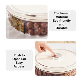 YIEZI 2 Pack Divided Serving Tray with Push-on Lid, 5 Compartments Round Plastic Food Storage Organizer, Snack Tray for Portable Snack Platters, Clear Organizer for Candy, Fruits, Nuts