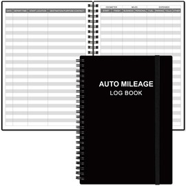 Auto Mileage Log Book – Vehicle Maintenance Log Book, Miles Log Book for Car with Odometer,Expense,Gas Consumption & Lubrication,Repairs and Accessories, 5.8" x 8.5", Black