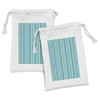 Ambesonne Aqua Fabric Pouch Set of 2, Abstract Ocean Inspired