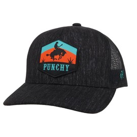 HOOEY Men's Punchy Patch Logo Mesh Trucker Cap Black One Size
