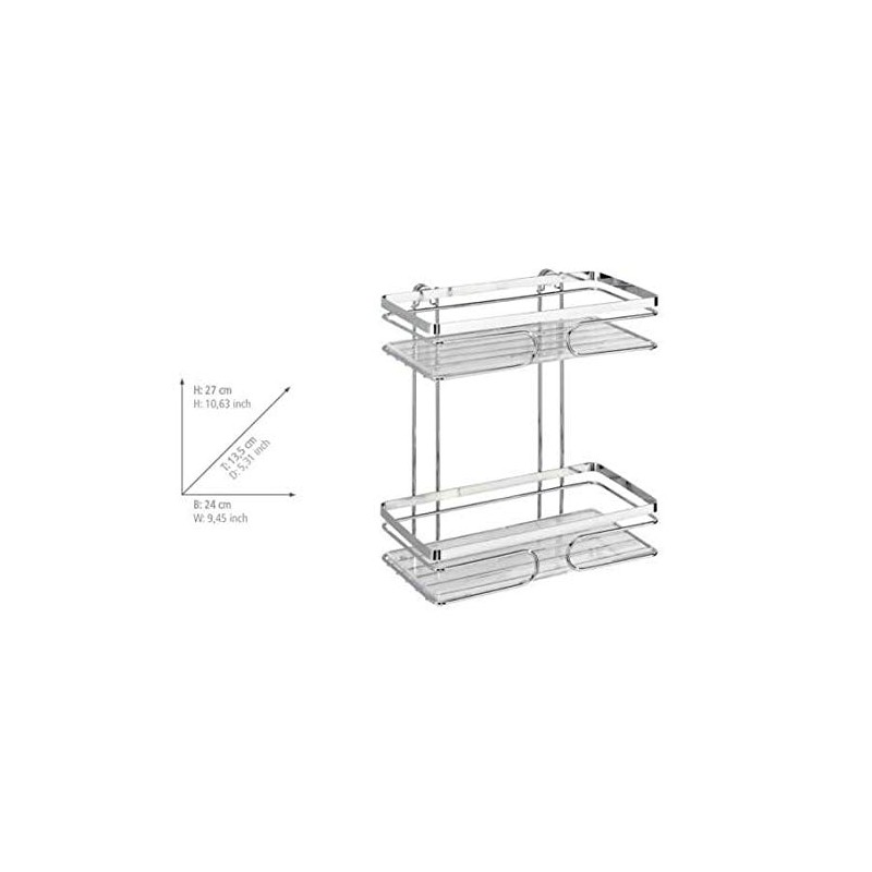 Wenko Premium 20410100 Wall-Mounted Shelving unit with 2 Shelves Stainless