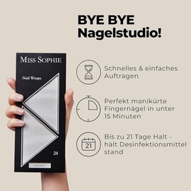 Original Miss Sophie Nagelfolien Transparent I 24 ultra-dünne Nagellack-Streifen I Für Finger- & Fußnägel I Hält auf Natur- sowie lackierten, Acryl-, Gel- & Shellac-Nägeln