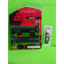 Tusk MX Grips Half Waffle Medium  Black Motorcycle Dirt Bike RENTHAL + ODI GLUE