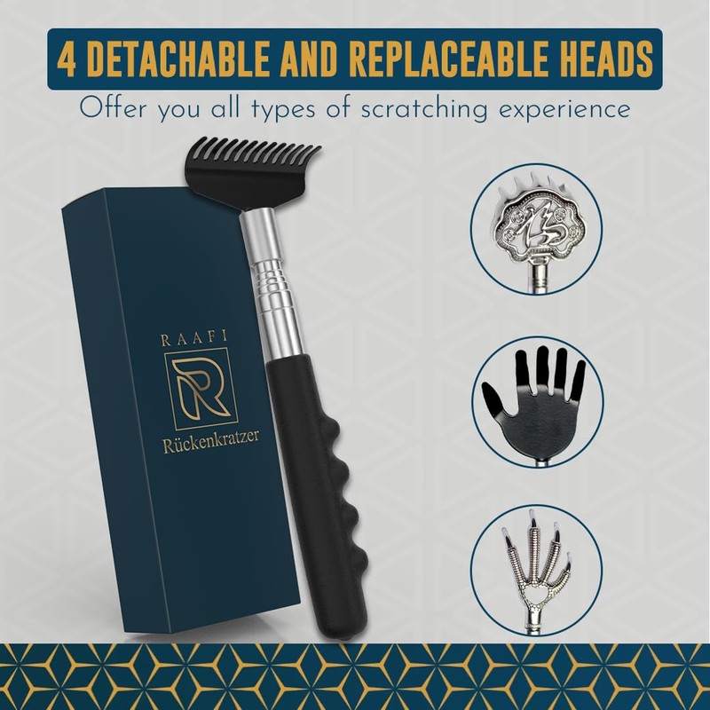 RAAFI 4 in 1 Large Robust Back Scratcher with 4