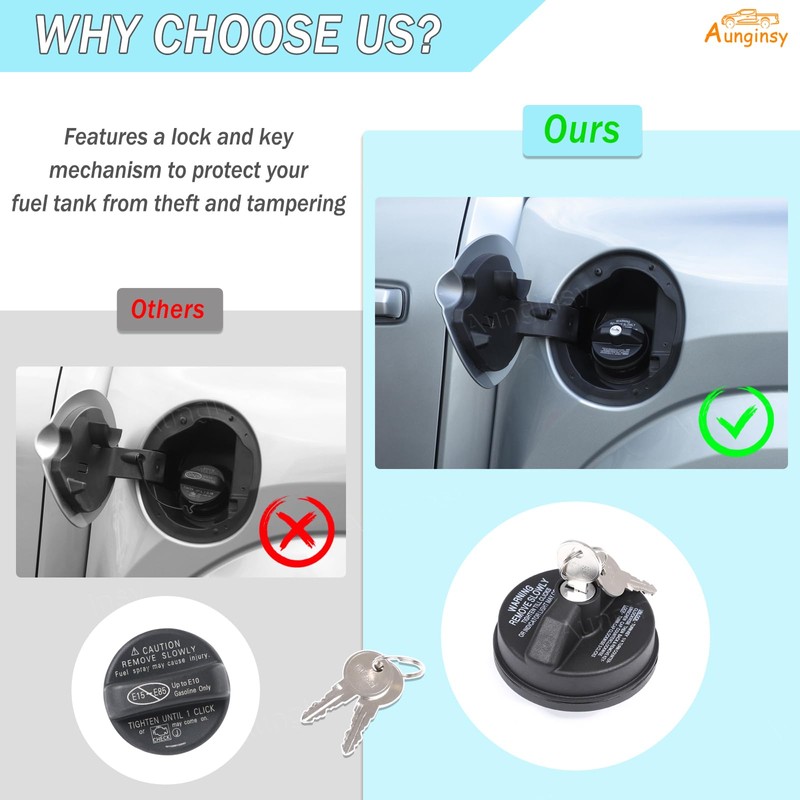Car Fuel Tank Replacement Anti-theft Lock Cap for Toyota Tacoma