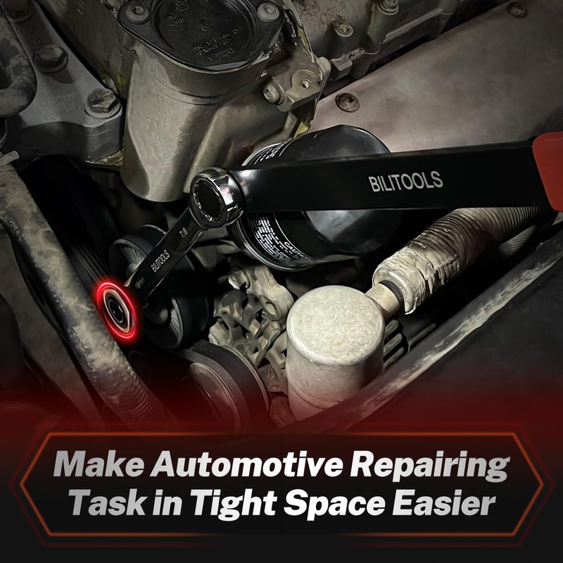 BILITOOLS 15-Piece Universal Serpentine Belt Tool Set,Belt Tensioner Tool Kit