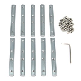 Befenybay 10PCS Straight Line Inside Connector Joint Bracket Length 3.9 Inch with M5 Screws for 6mm T Slot Aluminum Extrusion Profile 2020 Series
