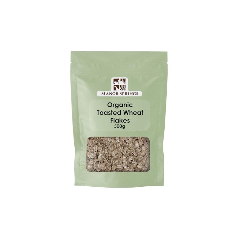 Organic Toasted Wheat Flakes 500g by Manor Springs Organic