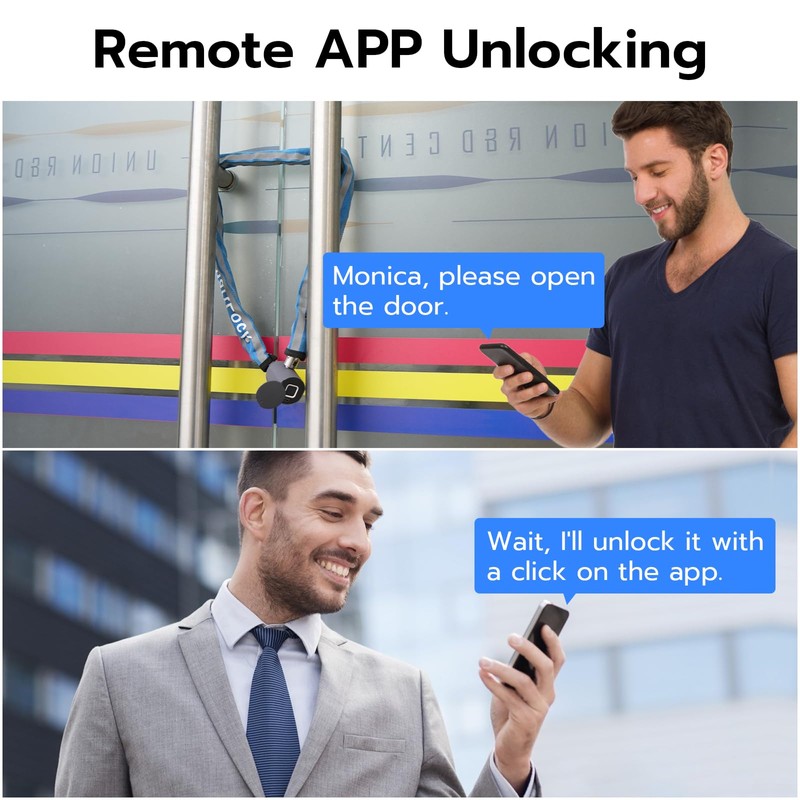 Electronic Bicycle Lock eLinkSmart Chain Lock Fingerprint with Phone App