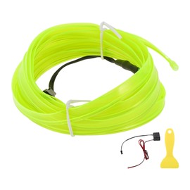X AUTOHAUX 3 Meter EL Wire Cable LED Glow String Light Car Lighting Strip Flexible Neon Light for Car Decoration Wiring Driver(12v) Fluorescent Green