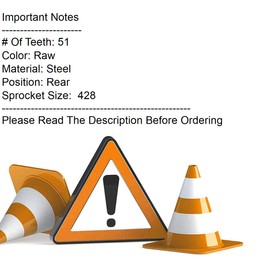 Steel Rear Sprocket - 51T 2006 Suzuki DR-Z125 Offroad Motorcycle