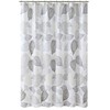 GASIYU Grey Hollow Leaf Shower Curtain, Minimalist White Botanical Foliage
