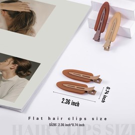 Cptots 10 Pcs Creaseless Hair Clips No Crease Hair Clips No Bend Hair Clips Flat Hair Clips For Styling No Slip Makeup Clips For Women Salon Hairstyle,Matte Black Gradual Brown Beige