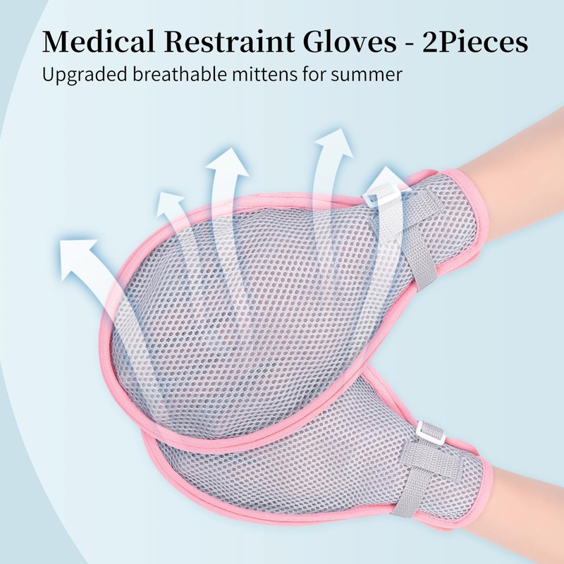 LEFEKE Medical Restraint Gloves - 2Pcs, Hand Protective Gloves for