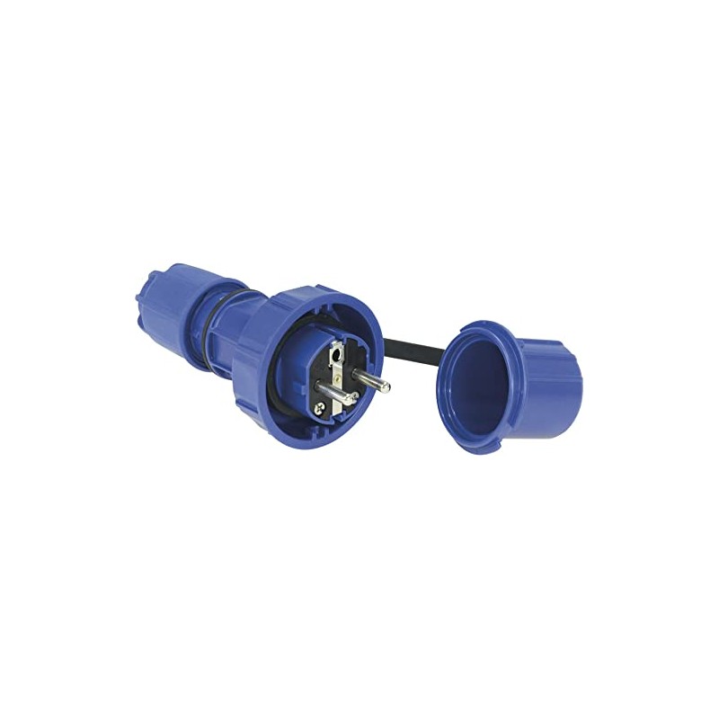SIROX Pressure-Waterproof Protective Contact Plug, Blue, IP66/IP68, 250 V, 10