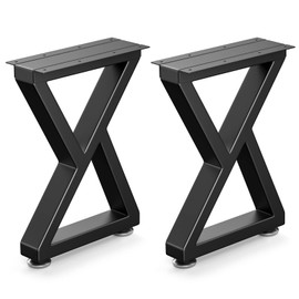 Likapop 16" Metal Bench, Desk and Coffee Table Legs, Heavy Duty Furniture Legs, Black End Table Legs, DIY Legs (H16" x W11.8", Set of 2)