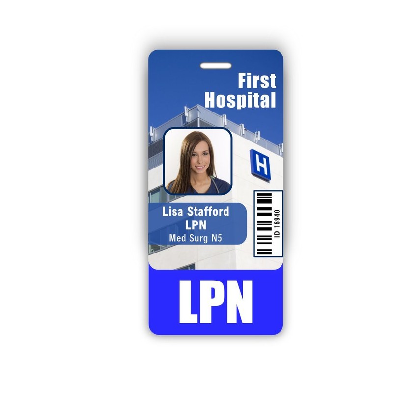LPN Badge Buddy Vertical w/Height & Weight Conversion Charts (Blue)