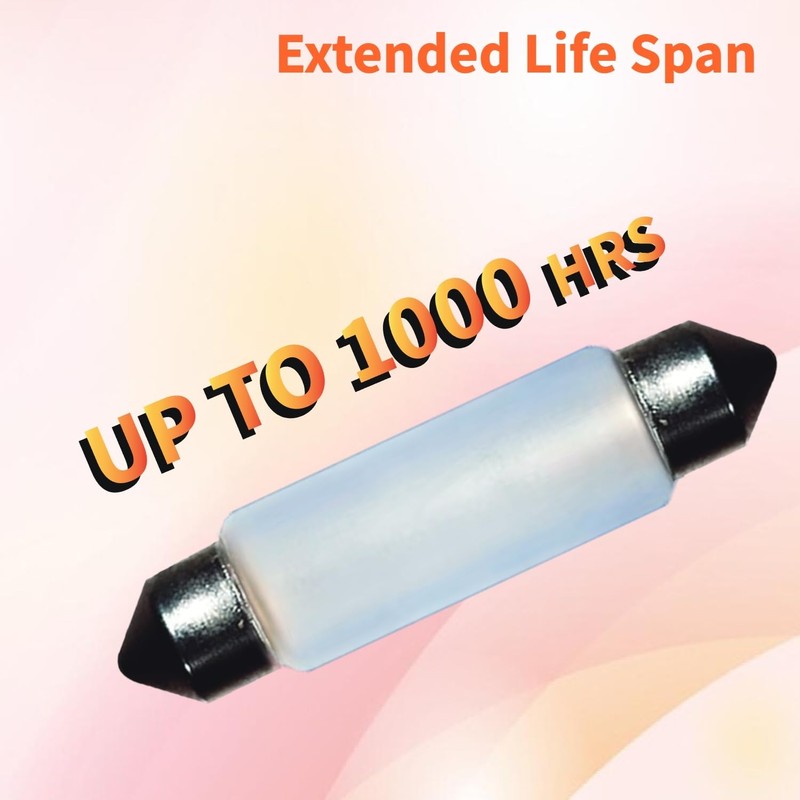 Lanuovx 10 Pack Frosted Festoon Bulb Sv8.5-8 T3.25 10X44mm, 24V