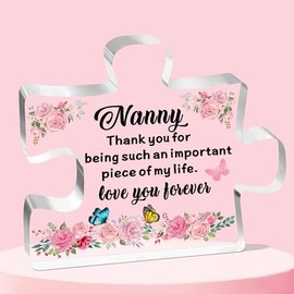 JETTOP Nanny Gifts-Gifts for Nanny Birthday Christmas Mothers Day Great Best Nanny Gifts Acrylic Plaque Piece