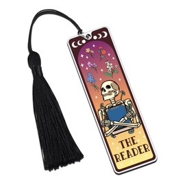 Boo Basket Stuffers for Women, Spooky Basket Stuffers, Skeleton Metal Bookmarks for Women, Gothic Gifts, Funny Bookmark for Women, Tarot Card Lover Gifts, Wicked Merch, Wicked Gifts, Christmas Gifts