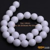 GEM-Inside 14mm White Color Jade Gemstone Beads for Jewelry Making