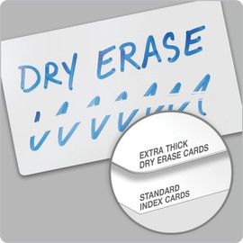 Oxford Dry Erase Index Cards, 3x5 Blank, Reusable Flash Cards, Double Sided Dry & Wet Erase Cards for Gaming, Study or Vocabulary, 48-Pack (63518)