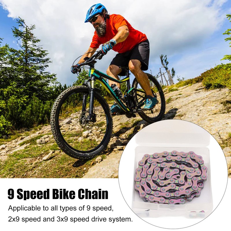 9 Speed Bicycle Chain Lightweight Alloy Steel Mountain Road Bike
