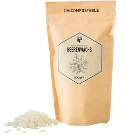Beegut Berry Wax/Japanese Wax (Rhus Verniciflua Cera), Vegan Beeswax Alternative, Vegetable Wax for Your Own Natural Cosmetics, 200 g
