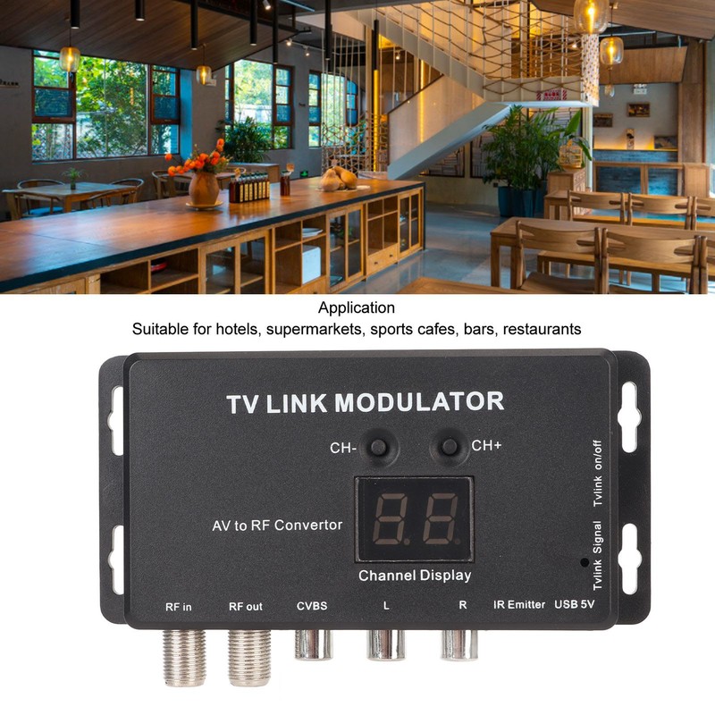TV Link Modulator Adjustable Support PAL NTSC AV to RF