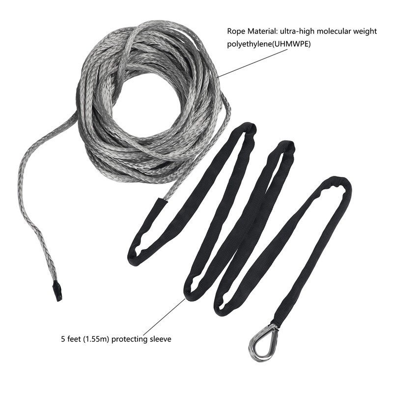 Ucreative 3/16 Inch x 50 Feet Synthetic Winch Rope 8,350LBs