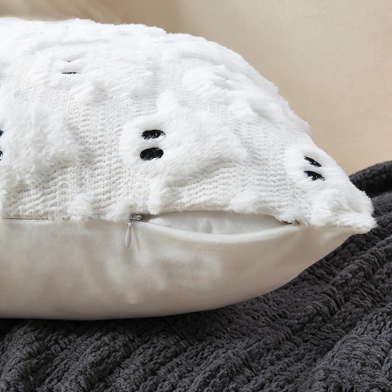 GDEMXOAN White Ghost Pillow Covers Set of 2 – Spooky