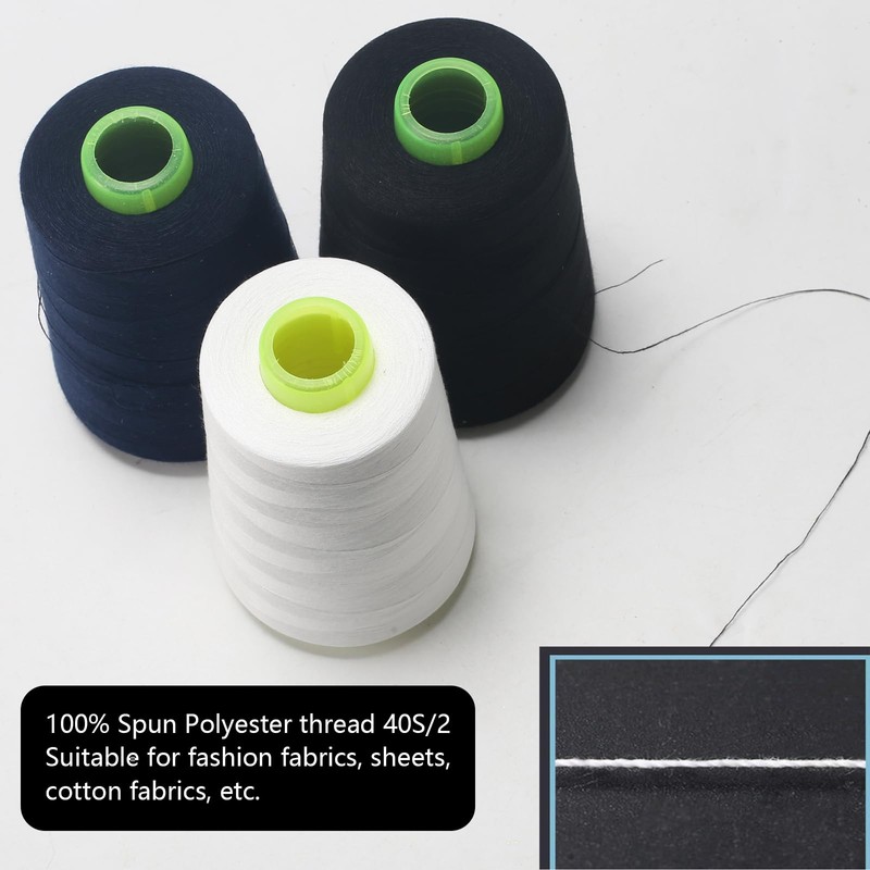 FOGAWA 4 Rolls x 5000 Yards Sewing Thread Polyester Sewing
