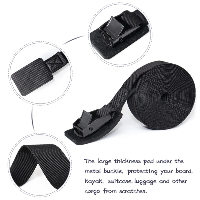 Lashing Straps with Clamping Lock and Padding Lashing Strap Set